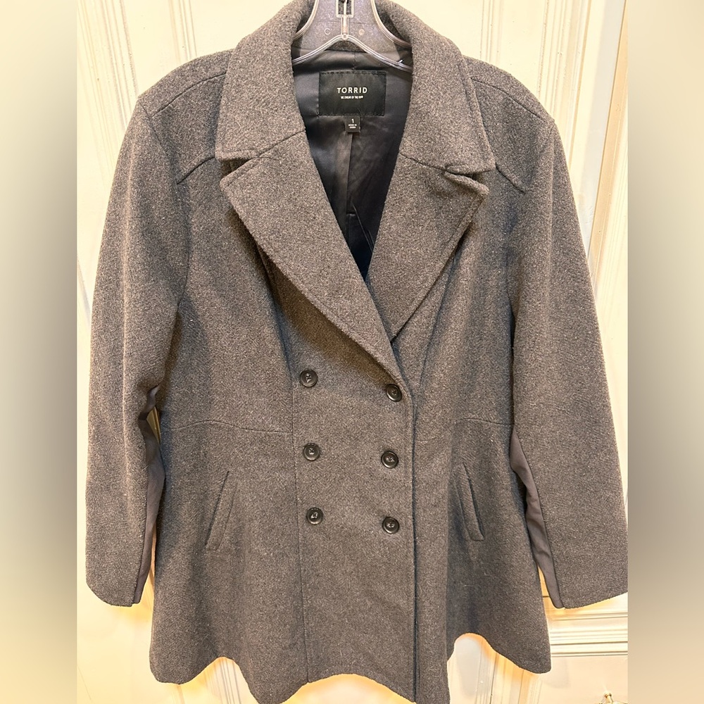 Torrid Women's Gray Peacoat